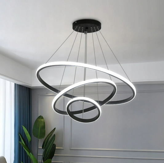 Lampa Led 3-pierścieniowa, nowoczesna okrągła, 3 barwy światła.
