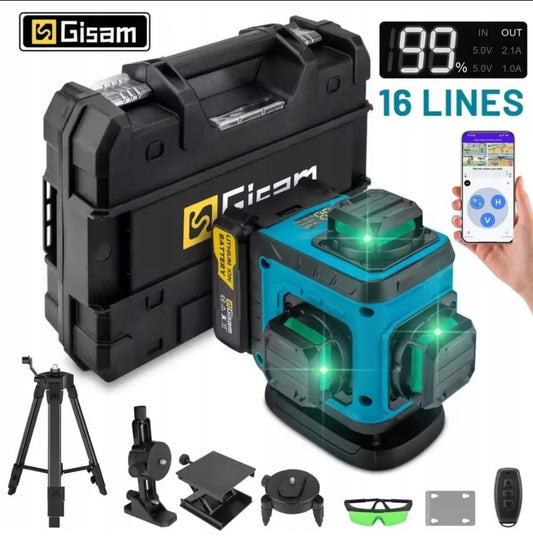 Laser krzyżowy Gisam Walizka Statyw