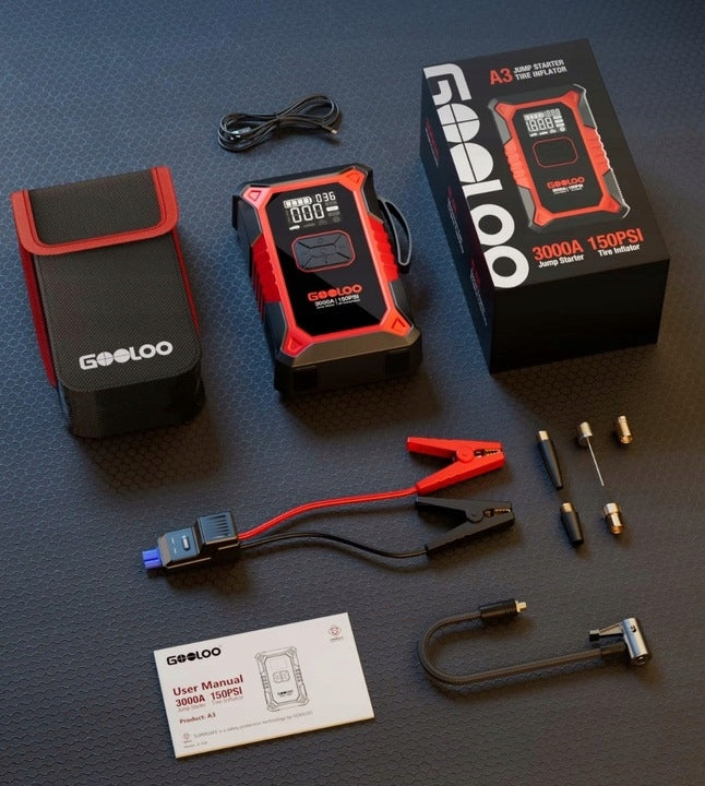 Jump Starter z kompresorem powietrza GOOLOO A3 3000A POWERBANK