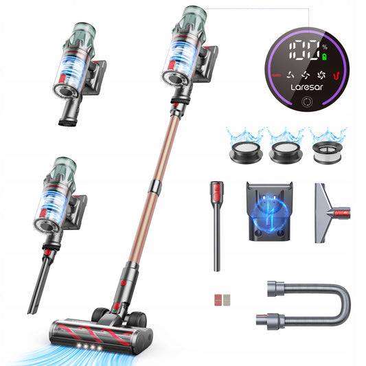 Odkurzacz pionowy Laresar V7 PRO 600W żółty/złoty
