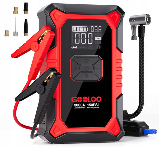 GOOLOO 3000A Powerbank z Kompresorem 150PSI dla 12V Pojazdów