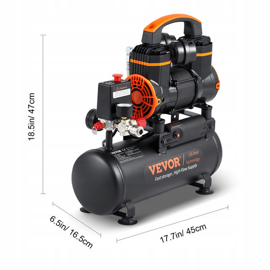 Kompresor bezolejowy Vevor 8L 8 l 6,2 bar 900W