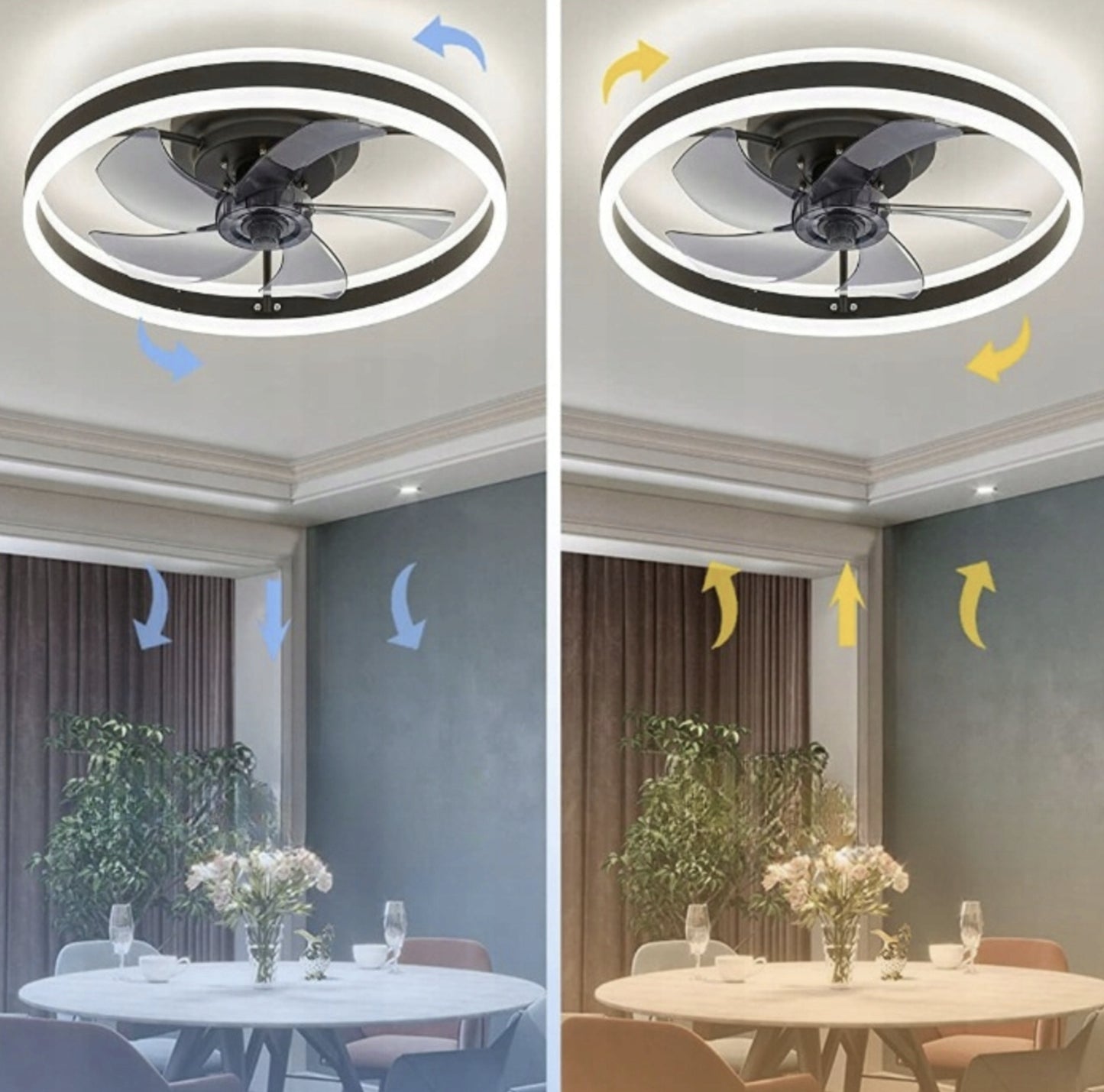 WENTYLATOR SUFITOWY LED 60W 50CM 4800lm z pilotem i aplikacją.