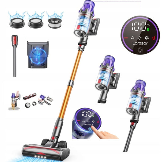 MOCNY Odkurzacz Pionowy Bezprzewodowy LARESAR V7 500W HEPA SMART