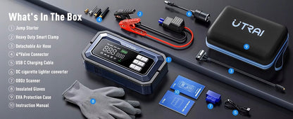 Utrai Js-30 Mega mocne urządzenie rozruchowe 5w1 kompresor, Złącze OBD !